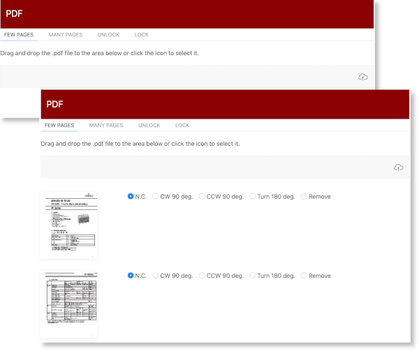 <span class="title">PDFのページを回転・削除・結合して保存する、PDFファイルの暗号化・復号化を行うWebAPPの作成</span>
